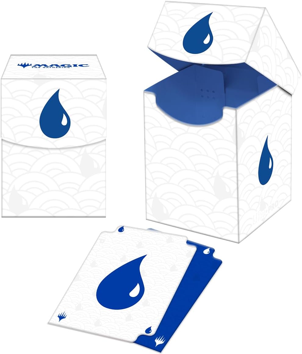 Ultra Pro - Mana 8 100+ Deck Box - Island for Magic: The Gathering, Stores & Holds 100 Standard Sized Cards, Durable Protective Collector's Game Deck Card Holder Box