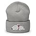 StayPawsome Lazy Bull Terrier Beanie Unisex Adult Embroidered Cuffed Heather Grey