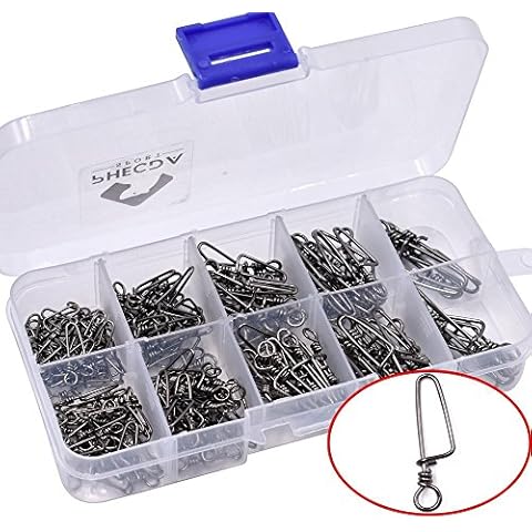 180 PCS/Box Stainless Steel Coastlock Snaps Kit Fishing Tackle Accessories(180pcs Coastlock Snaps (0#~4#)) Cover