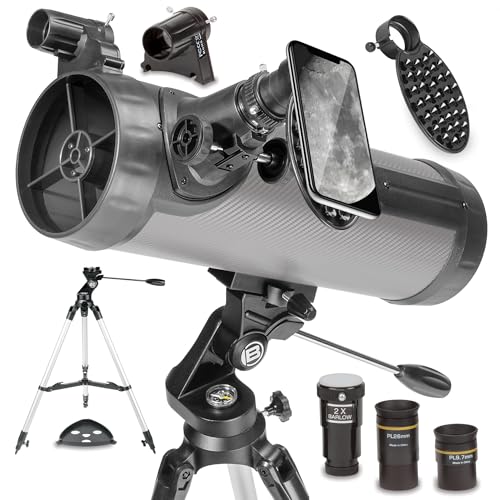 National Geographic 114mm Reflector Telescope with Eyepieces Mount Smartphone Adapter for Astronomy Astrophotography