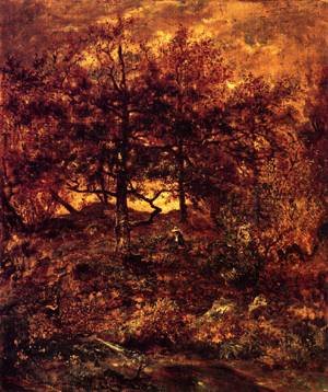 Peinture à l'huile de Rousseau Fontainebleau, décoration murale 16x20" et cadeau idéal