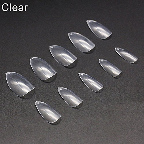 Künstliche Fingernägel aus Acryl, oval, mandelförmig, Nagelkunst für zuhause, Nagelverlängerung (Naturweiß), 500 Stk.