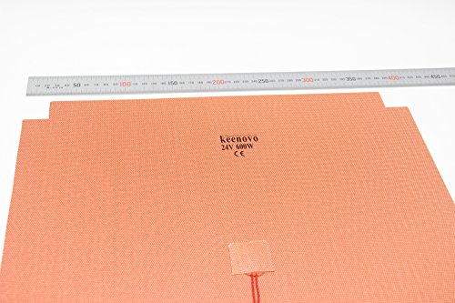 400 X 400Mm (Approx. 16" X 16") 24V 600W, Keenovo Universal Flexible Silicone Heater Mat/Pad, 3D Printer Heated Bed Heating Element W/Cut Corners #TOP3