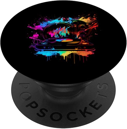 Vinyl record retro vintage record player 80s 90s PopSockets Swappable PopGrip