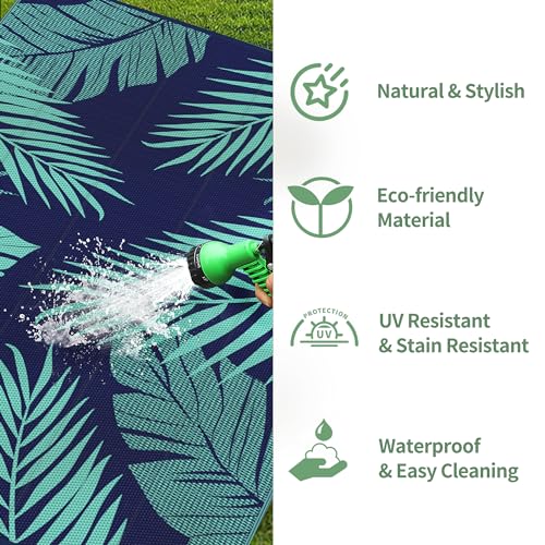 image for GENIMO Outdoor Rug 8' x 10' Waterproof for Patios Clearance, Reversibl