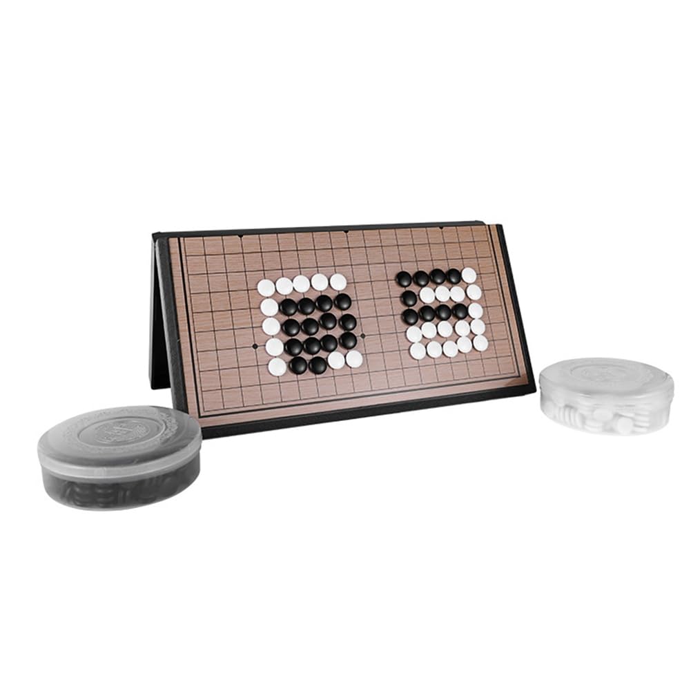 Juego de Ajedrez Go Clásico: Tablero de Ajedrez Plegable Magnético Go Gobang, Damas de Plástico, Regalos para Amantes de los Juegos, Portátil y Duradero.