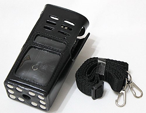 HKSUNKIN Universal Hard Leather Carrying Radio Case Holder for Kenwood/Yaesu/Icom/Motorola GP338 GP328 GP339