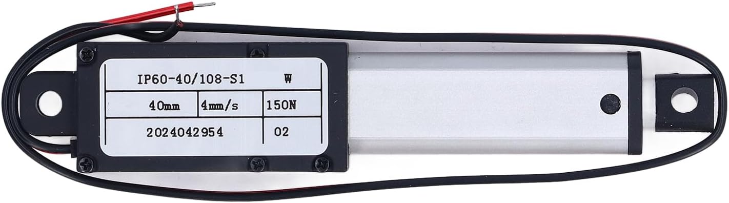 Mini Motion Actuator 40mm Stroke 150N Thrust, Electric Linear Actuator, Metal Mini Linear Actuator with End Limit Switch, Aluminum Body for Home Automation TV Adjustment (12V)
