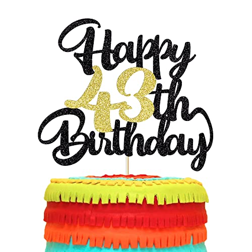Image of 43th Happy birthday cake topper happy birthday cake decoration 43th birthday party decoration gift plugin (43)