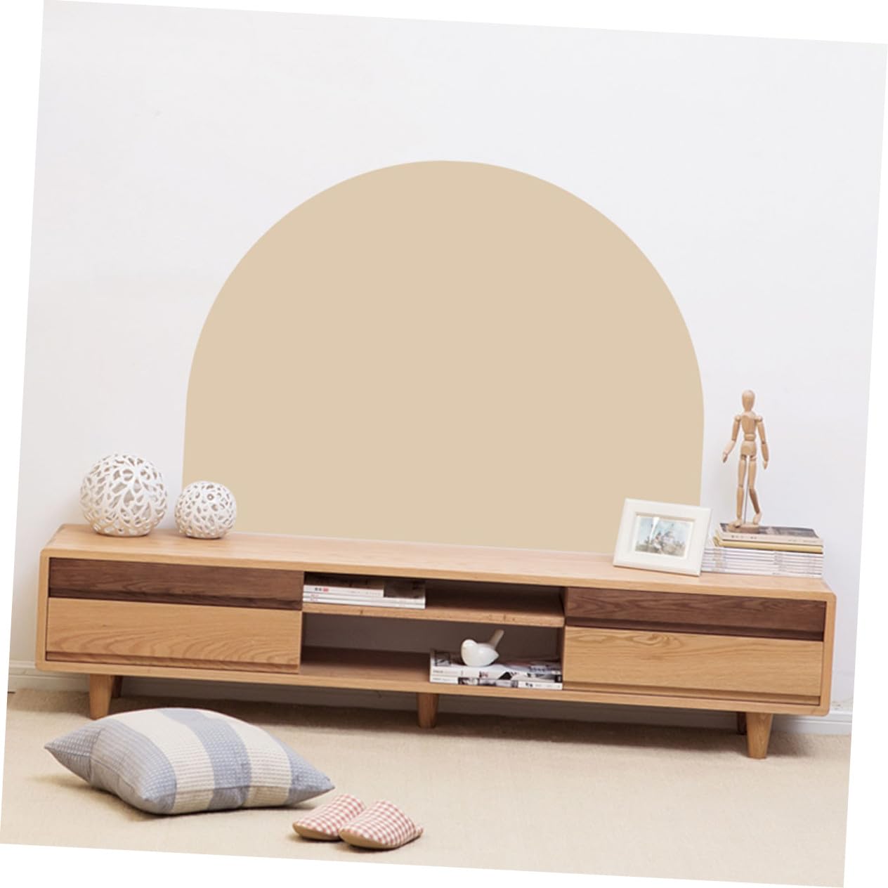 Wandtattoo Modern Dekorative Bogentapete aus Pvc Abnehmbar Stark Haftend für Wohnzimmer und Büro Geometrischer Bogen