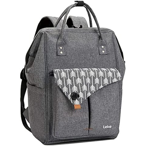 Lekesky Laptop Rucksack Bag15.6 Inch Computer Backpack School Bag for Travel Business College Women Men- Grey Cover