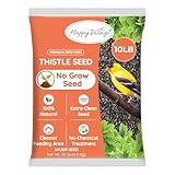 Happy Wings Nyjer/Thistle Seeds Wild Bird Food - 10 Pounds I No Grow Seed I Bird Seed for Wild Birds