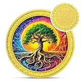 Colorful Recovery Sunrise Sobriety Coin - Tree of Life Affirmation AA Coins - New Beginning NA AA Chips and Medallions - Celebrate Living Clean Narcotics Alcoholics Anonymous Gifts for Men Women