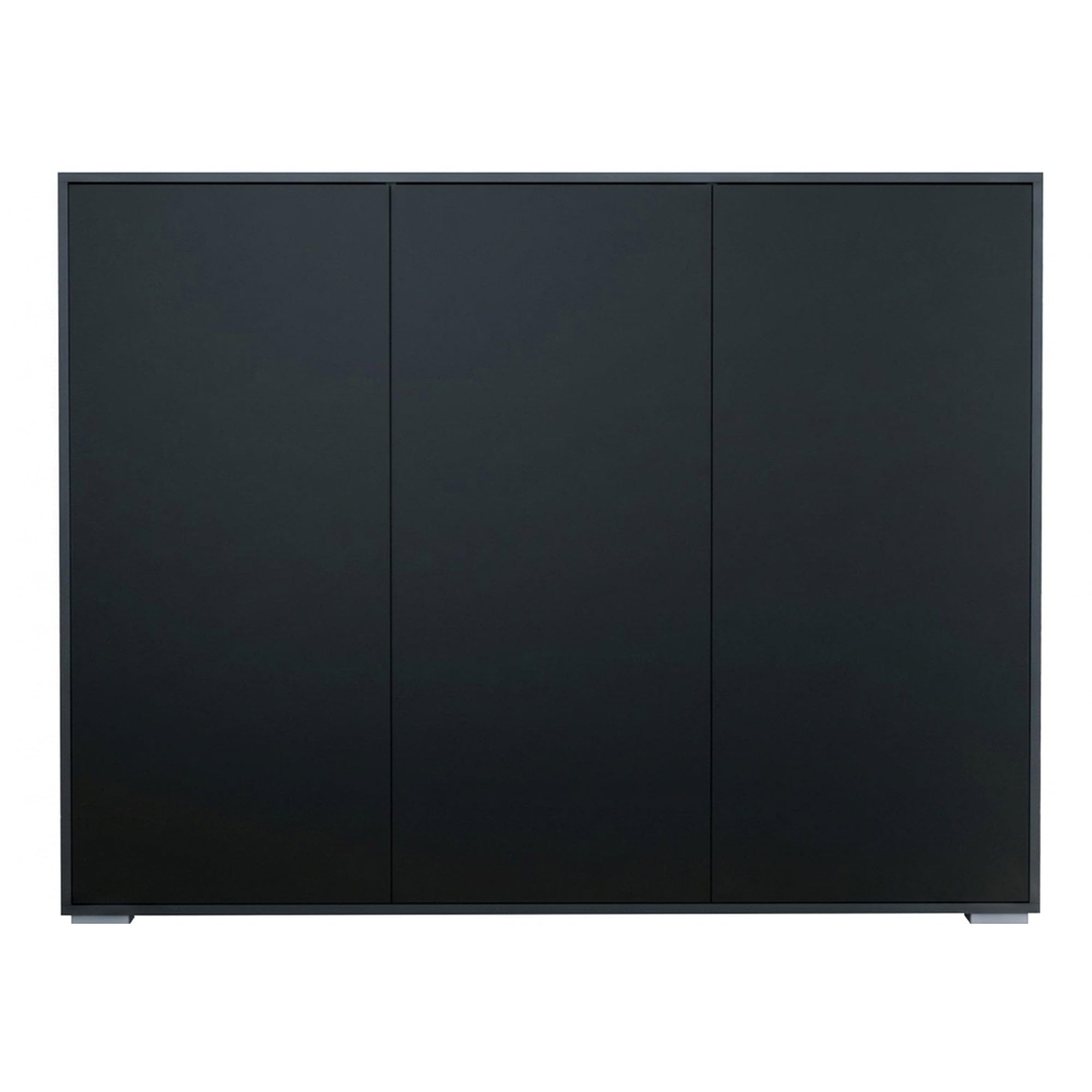 Highboard Elena M2, Aktenschrank mit Push-to-Open, Made in Germany, Moderner Schrank für Wohnzimmer Büro Anthrazit matt/Schwarz matt (152,5 x 118 x 37 cm)