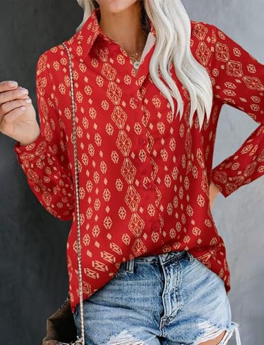 Magritta Long Sleeve Shirts for Women Fashion Button Down Blouse Tops4