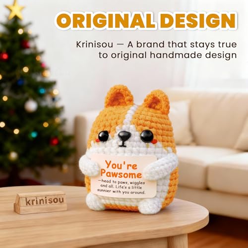 Corgi Gift for Corgi Lover, Cute Positive Animals Crochet Dog - image 2