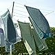 Vonia Wäscheständer, drehbar, mit Bodenanker, 45 m Trockenlänge, Grau/Türkis