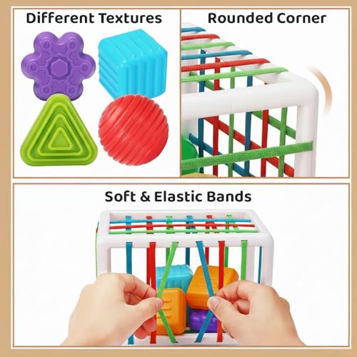 Image of StarAndDaisy Baby Shape Sorting Toy for Kids & Toddlers, Educational Learning Toy for 1-3 Years, Activity Cube for Babies, Fine Motor Skill Development Toys, Infant Sorting Blocks & Shape Matching