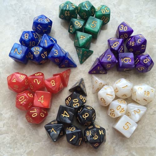 Conjunto de dados de poliédrica série de matriz para masmorras e dragões DND RPG MTG Dice 7-psDuráve