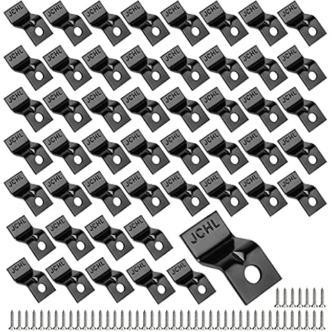 JCHL Table Desk Top Fasteners with Screws Black Heavy Duty Z Table Top Connectors Table Clips/Table Top Brackets, Set of 50 Packs (Include 50 Clips and 50 Screws) 50-Black Cover