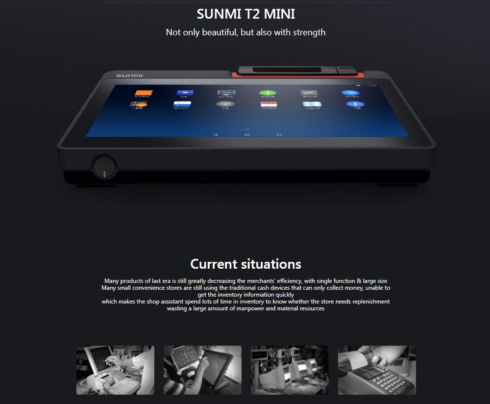 SUNMI T2mini Wireless Bluetooth Cash Register Printing Integrated