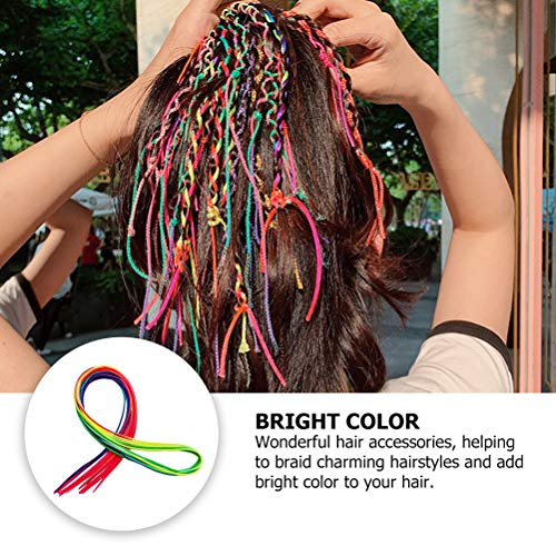 FRCOLOR 60 stks Kleurrijke Gevlochten Haar Touw Modieuze Vlechten Haar Lint Haar Decor - Image 5
