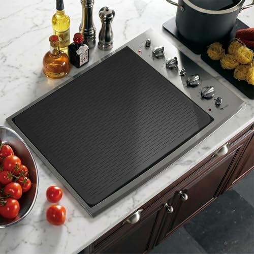 Image of YUHFERA Stove Top Cover for Electric Stove - Silicone Stove Mat for Glass Top, Glass Cooktop Protector, XL Dish Drying Mats For Kitchen,Oven Covers for Electric Stove (Black,28 x 20)
