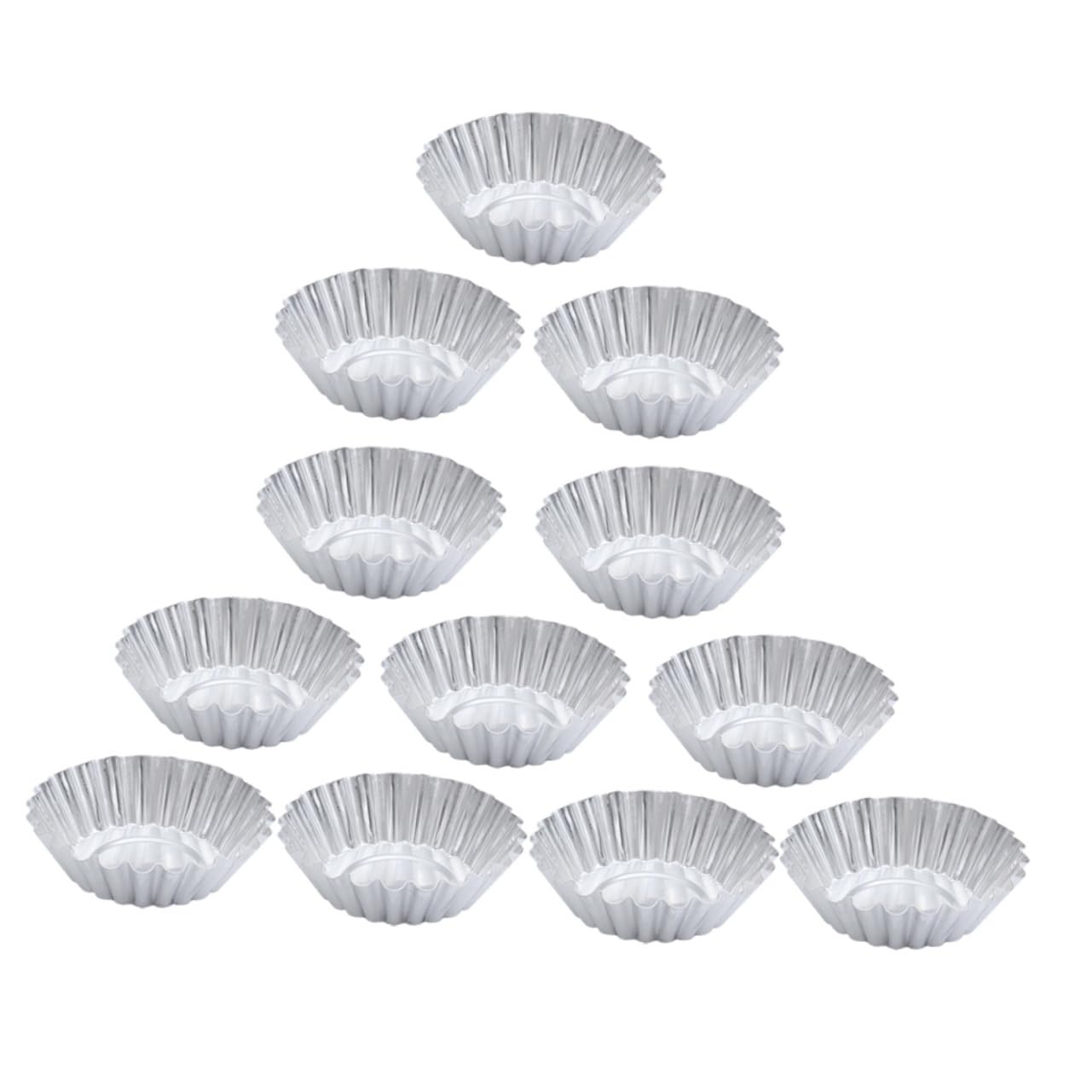 Argenté Moule à Tartelettes aux Œufs en Alliage D'aluminium 100 Pièces