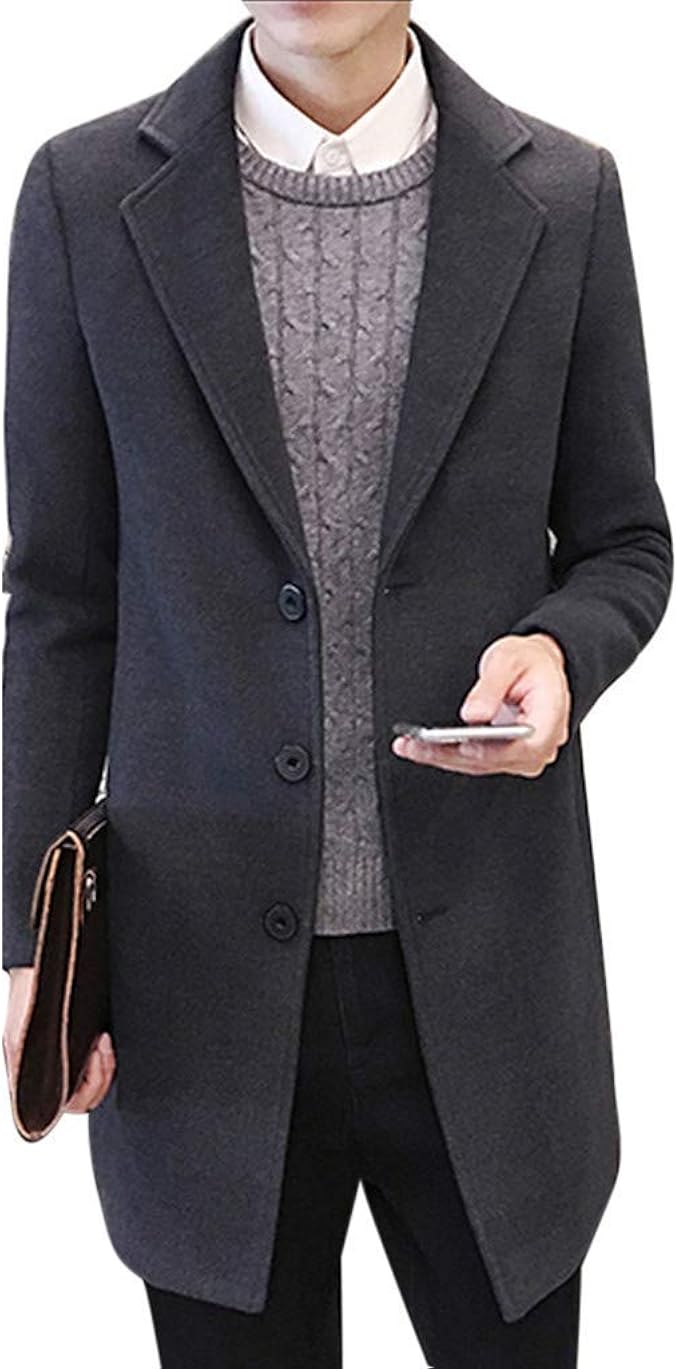 Men Formal Autumn Winter Large Single Classic Breasted Size Figuring