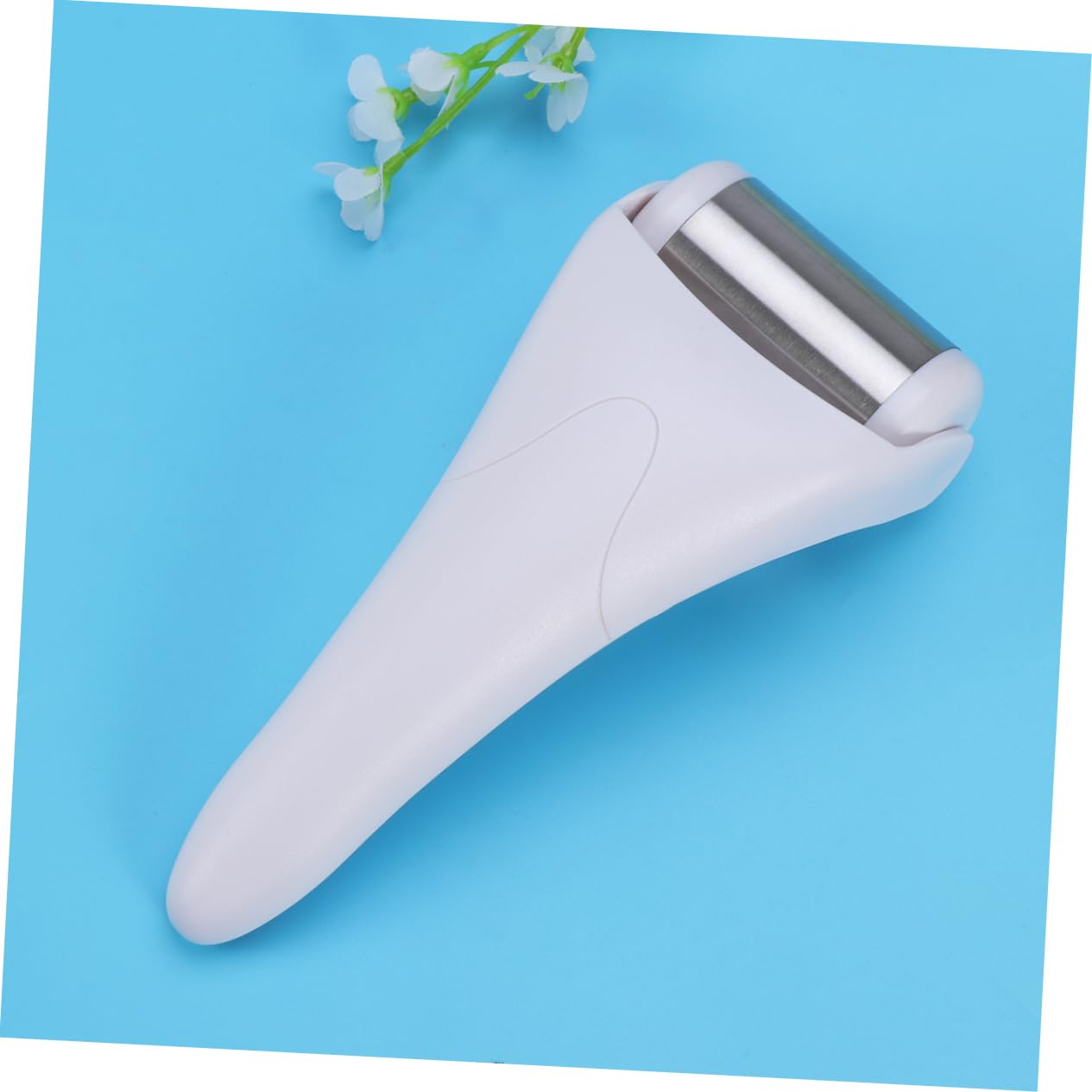 WOONEKY Facial Skin Care Tool White Ice Roller Massager for Wrinkle Prevention