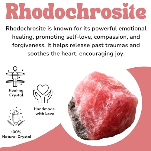 Image of Amazing Gemstone Rhodochrosite Raw Crystals and Healing Stones, Natural Rocks For Tumbling - DIY Raw Stones And Crystals (2 Pieces)