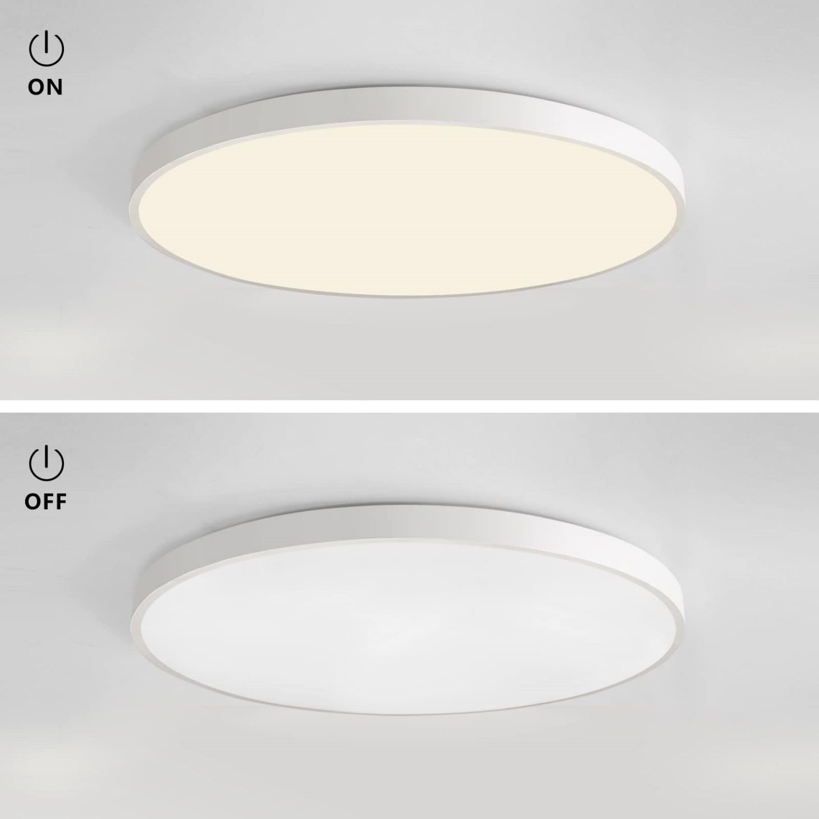 JDONG LED 54W Round Flat White Plafoniera Ø50CM moderno bianco naturale 4000K camera da letto ufficio soggiorno cucina seminterrato balcone ultra sottile 4CM