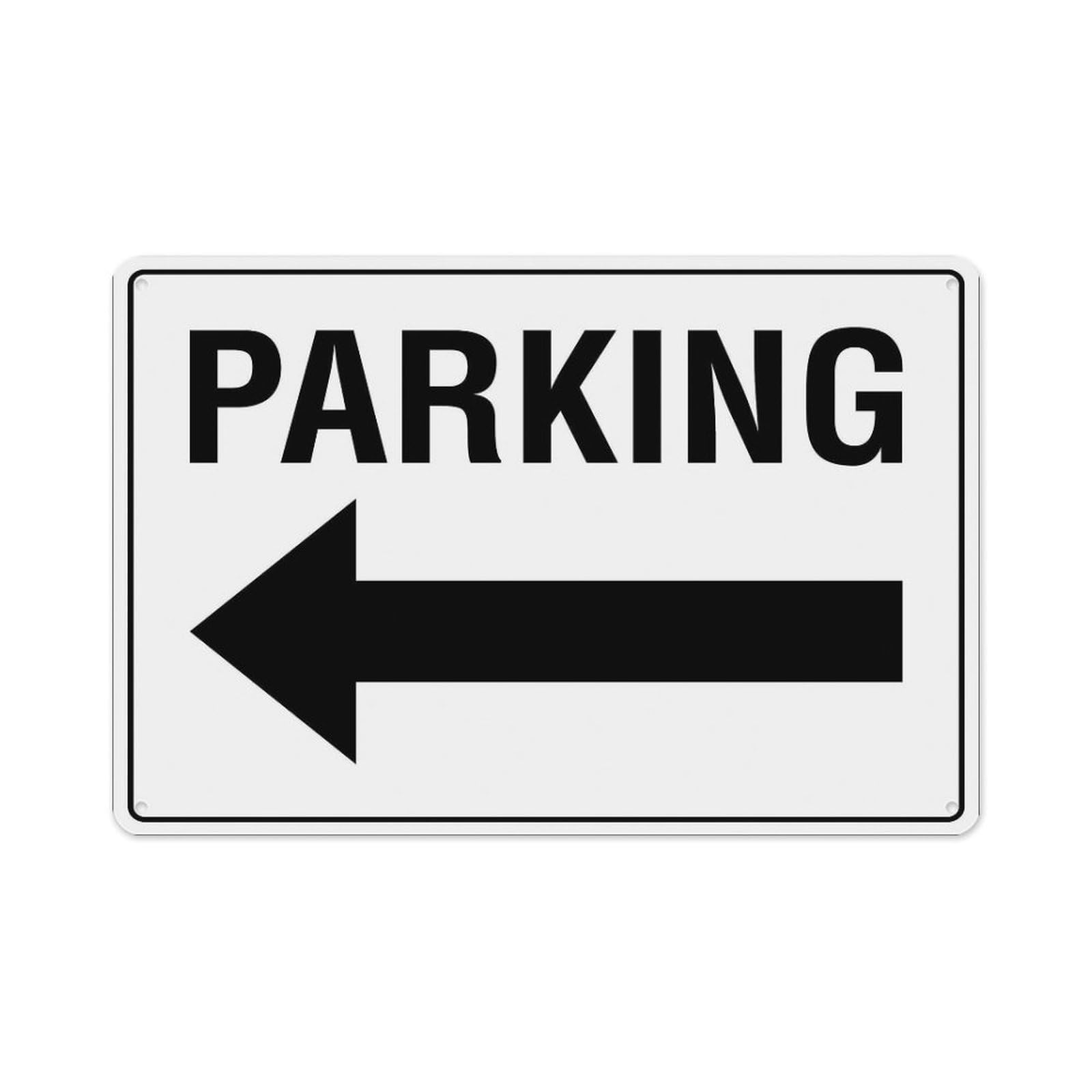 peiyeety Parking (Left Arrow) Sign Aluminum Tin Warning Signs for Home Outdoor Garden 8X12 Inches