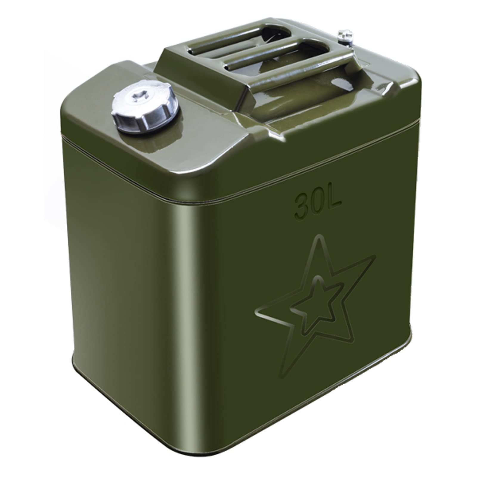 Bidón de Gasolina metálico,garrafa Gasolina Recipientes con asa para Coche,depósito de Combustible de Repuesto Vertical Grueso móvil de anticorrosión,Verde Oliva,10L,20L-60L