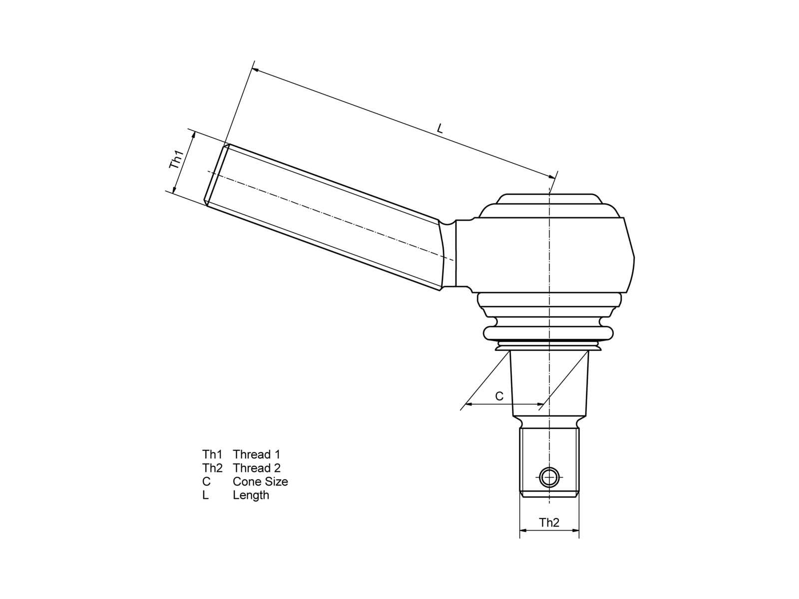 DT Spare Parts Rotule de direction Essieu avant M24 x 1,5 Compatible avec VOLVO FE 1149875 1357674 1603883 1.19005