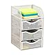 Mind Reader Desktop Accessory Storage, Paper Binder Clip Basket, Workspace, Office, Metal Mesh, 4.75 L x 5 W x 8 H, White