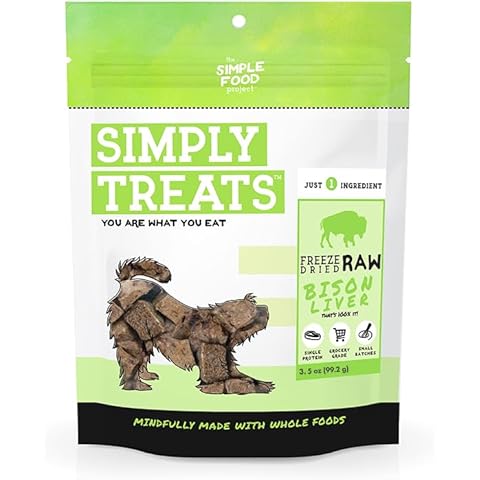 The Simple Food Project Freeze Dried Raw Dog Treats Grain Free, All Natural, with Just 1 Ingredient Bison Liver for Dogs Use As Training Treats for Puppies, Small, Medium, Or Large Dogs Cover