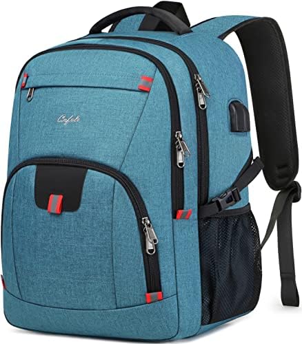 Cafele 17.3 inch Laptop Backpack,Extra Large Backpack Bookbag Computer Rucksack with USB Charging Port,Water Resistant Sturdy Backpack for Business College School Travel,Men Women Casual Daypack,Black