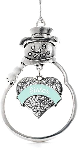 Miniatura 172 de Inspired Silver - Adorno Colombia Charm - Adorno de muñeco de nieve con forma de corazón de plata pavé con joyas de circonita cúbica