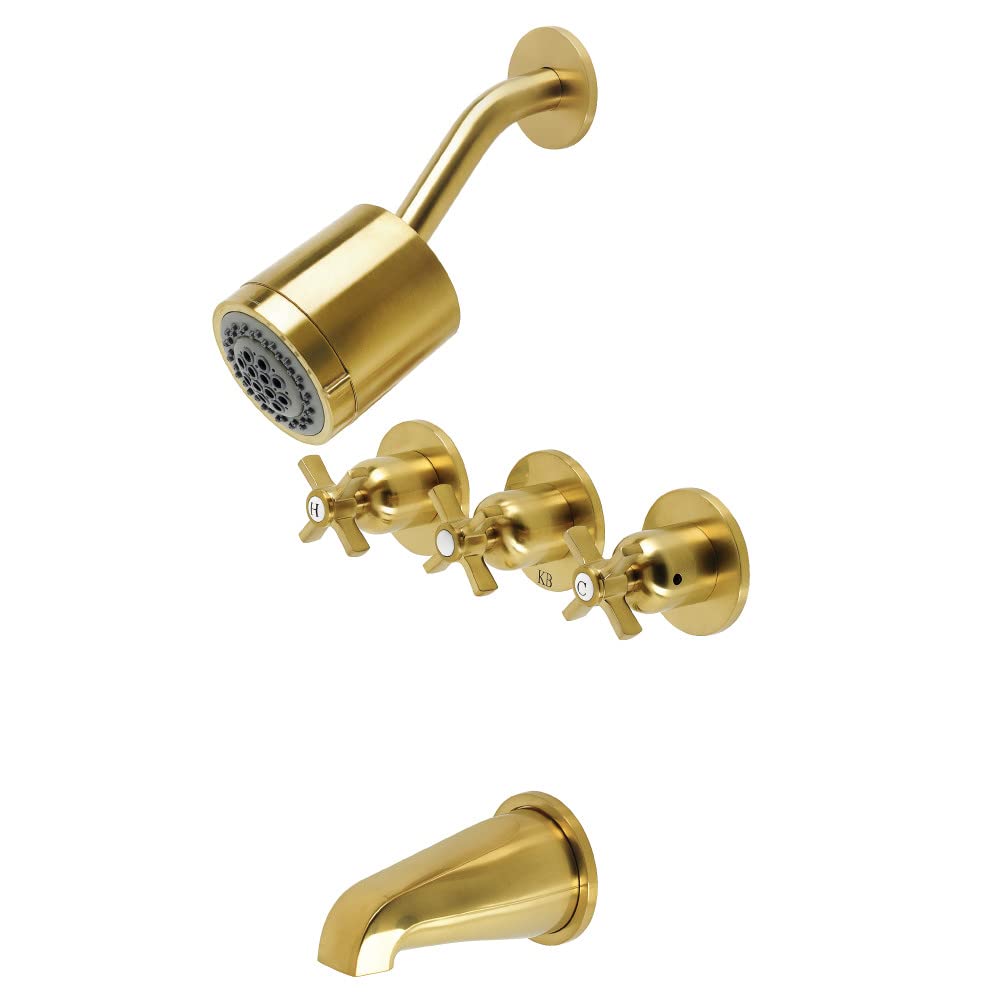 Robinetterie baignoire laiton brossé Kingston Brass KBX8137ZX pour salle de bain relax
