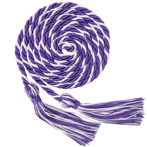 Image of GraduationMall Graduation Honor Cord 68 inch Purple White