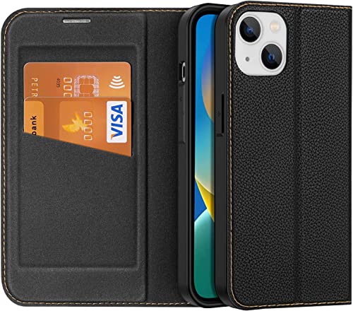 Étui portefeuille iPhone 14 protégeant l'écran - Housse antichoc avec porte-cartes