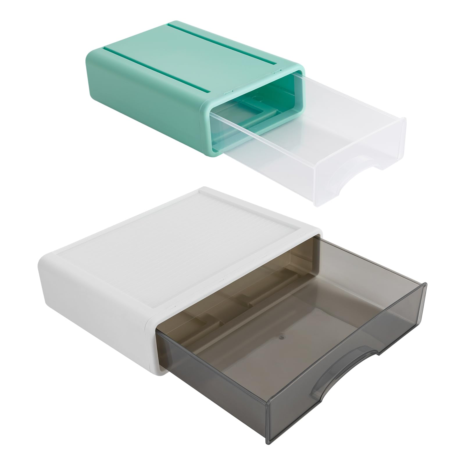 Set di 6 cassetti da scrivania, impilabili a 4 strati, con cassetto, impilabile, per cancelleria, trucco, gioielli, ufficio, artigianato, supplies (bianco)