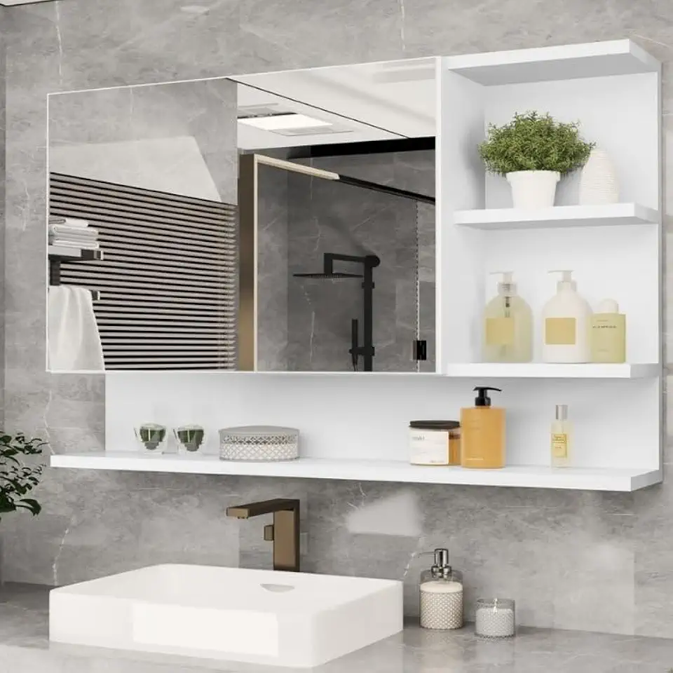 Armario Espelheira Para Banheiro 1 Porta Cleópatra (Branco)