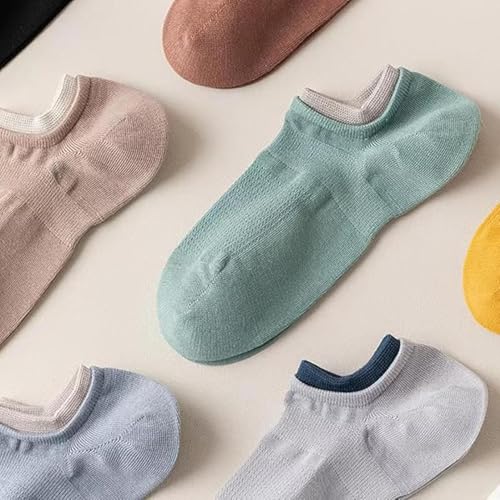 Image of Pack of 8 Men and Women summer breathable Socks - Soft Cotton, Breathable & Anti-Slip Liner Socks | Lightweight for Sneakers, Casual & Office Shoes