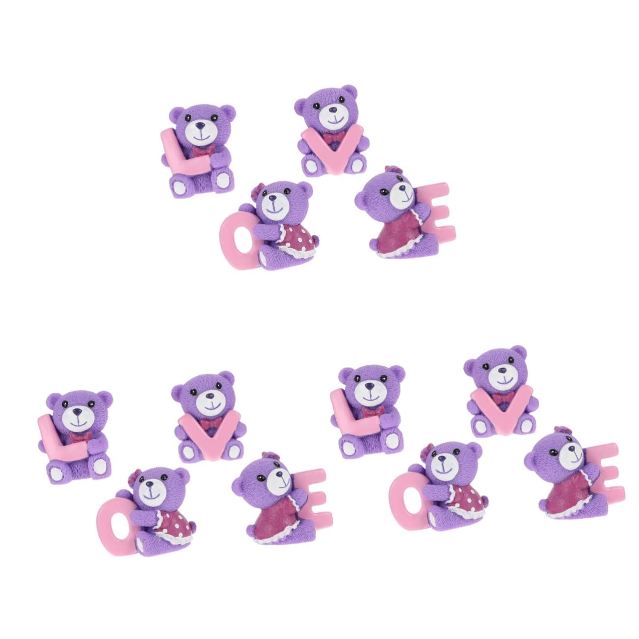 Toyvian 12pièces Ornements Ours pour Cake Decoration De Saint-Valentin Et Décor De Fête
