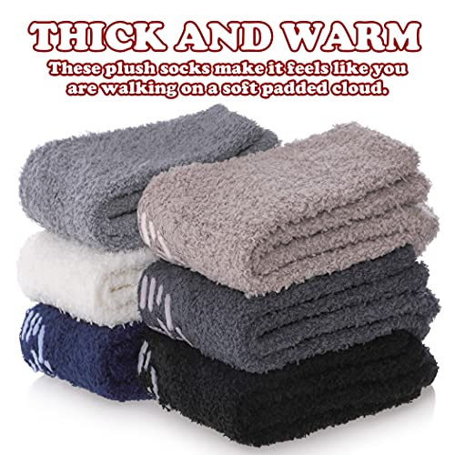 Image of FNOVCO Non Slip Socks for Women Winter Warm Cozy Fuzzy Slipper Socks Soft Fluffy Hospital Socks with Grips