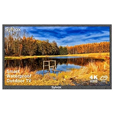 SYLVOX 43 inch Outdoor TV, Smart TV Compatible with Google Waterproof 4K LED Outdoor Television with Dual Speakers, Support Bluetooth & Wi-Fi, Deck Pro 2.0 Series Suitable for Partial Sun Areas