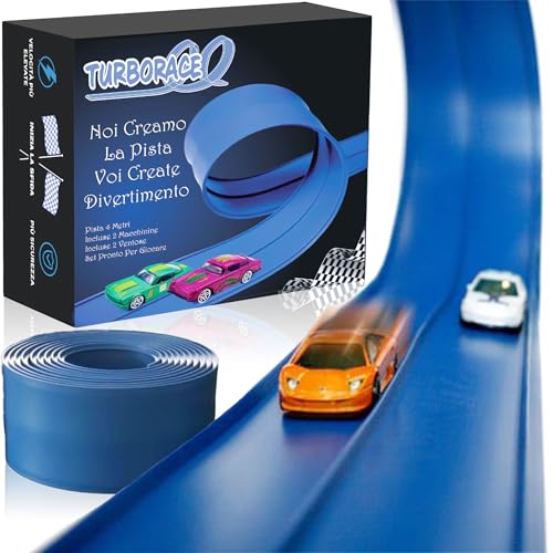 ZORKAM - Turborace Pista Macchinine -Gioco bambini -Pista di velocità 4m turborace - gioco di avventura idea regalo bambino 3 4 5 6 7 anni per compleanno