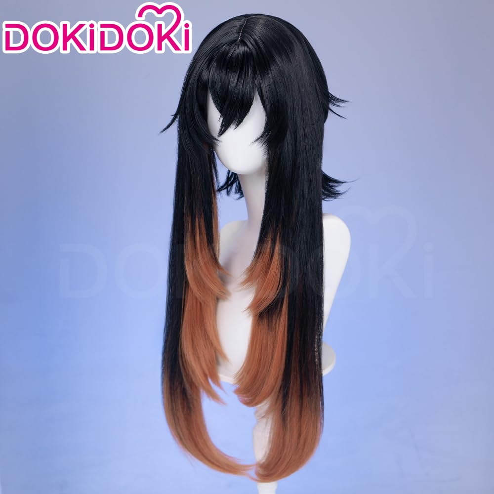 KIRA KIRA Anime Amo Cosplay Wig 68cm Long Brown Black Hair with Loose Bangs Halloween Cosplay Wig for Women Men